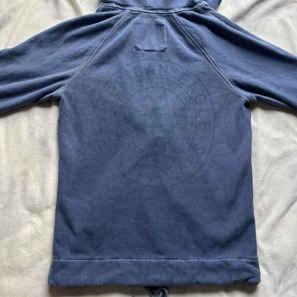Vintage Y2K American Eagle blue v-neck hoodie with 3/4 sleeves size medium - Picture 5 of 7